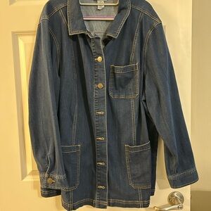 Catherines Blue Jean Jacket with Oversized Fit and Classic Denim Style